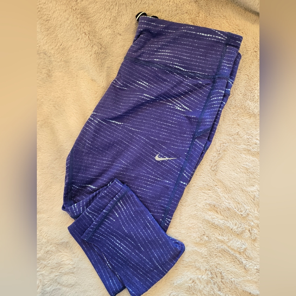 Nike Purple Leggings with White Stripes